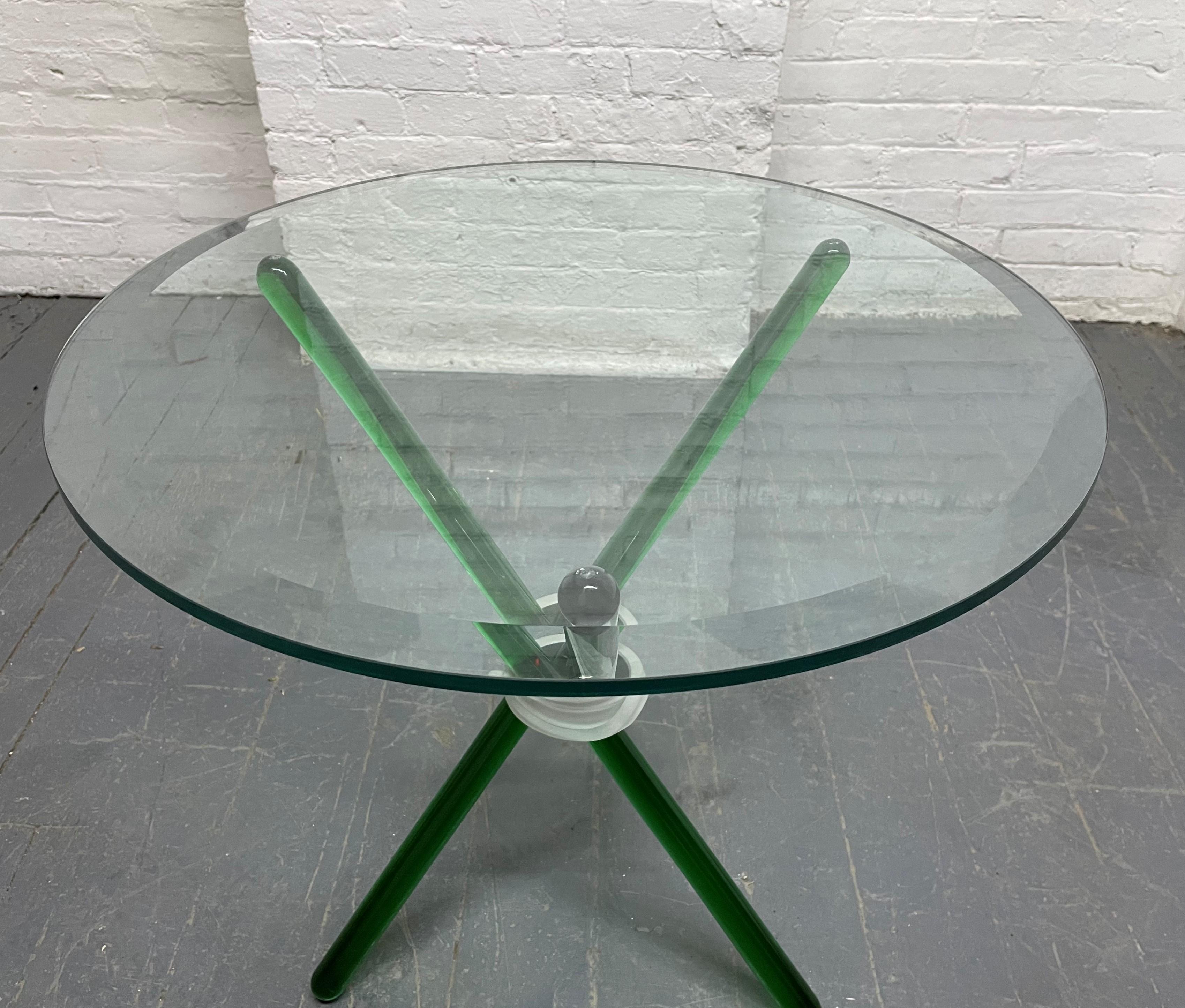 green glass table