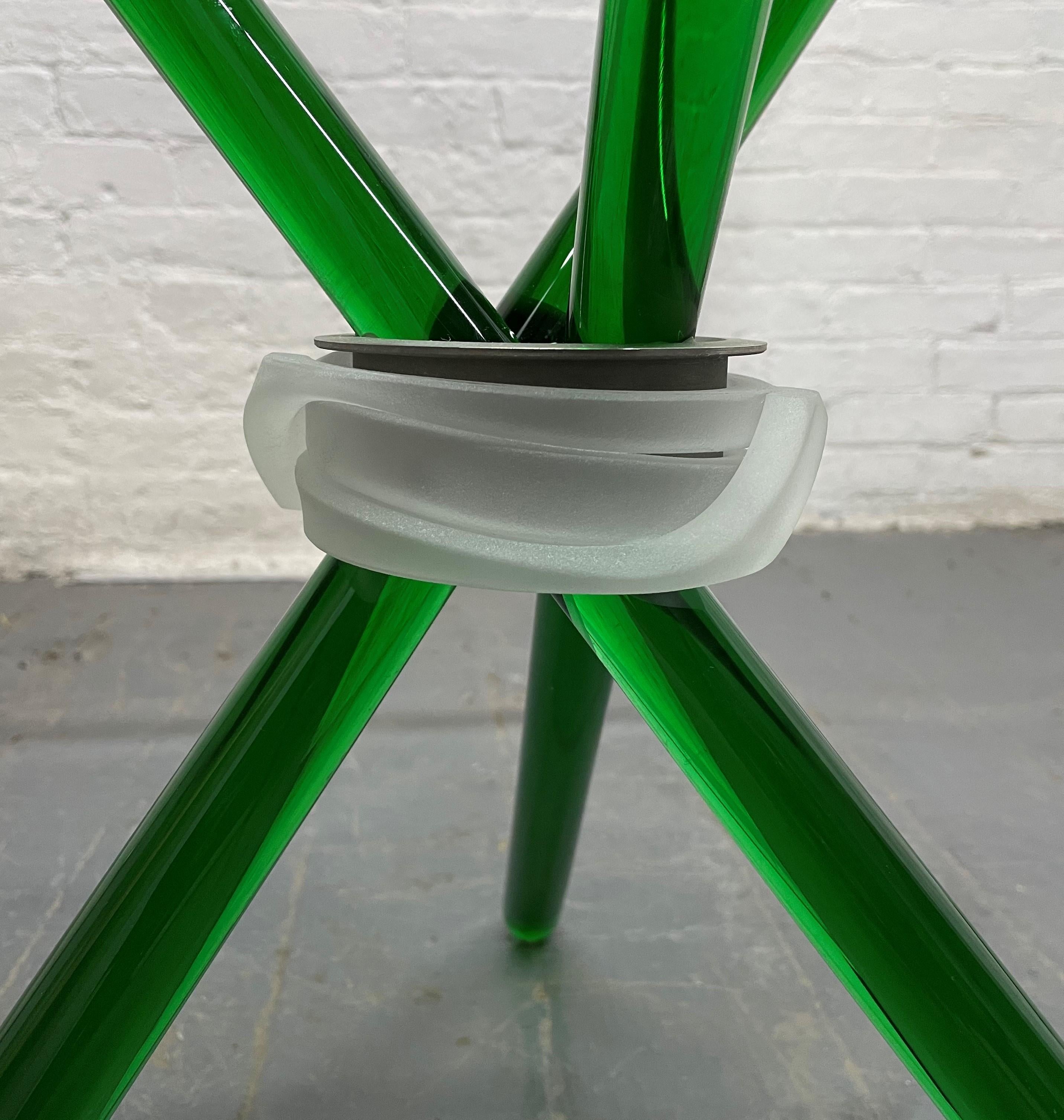 Italian Green Murano Glass Side Table For Sale