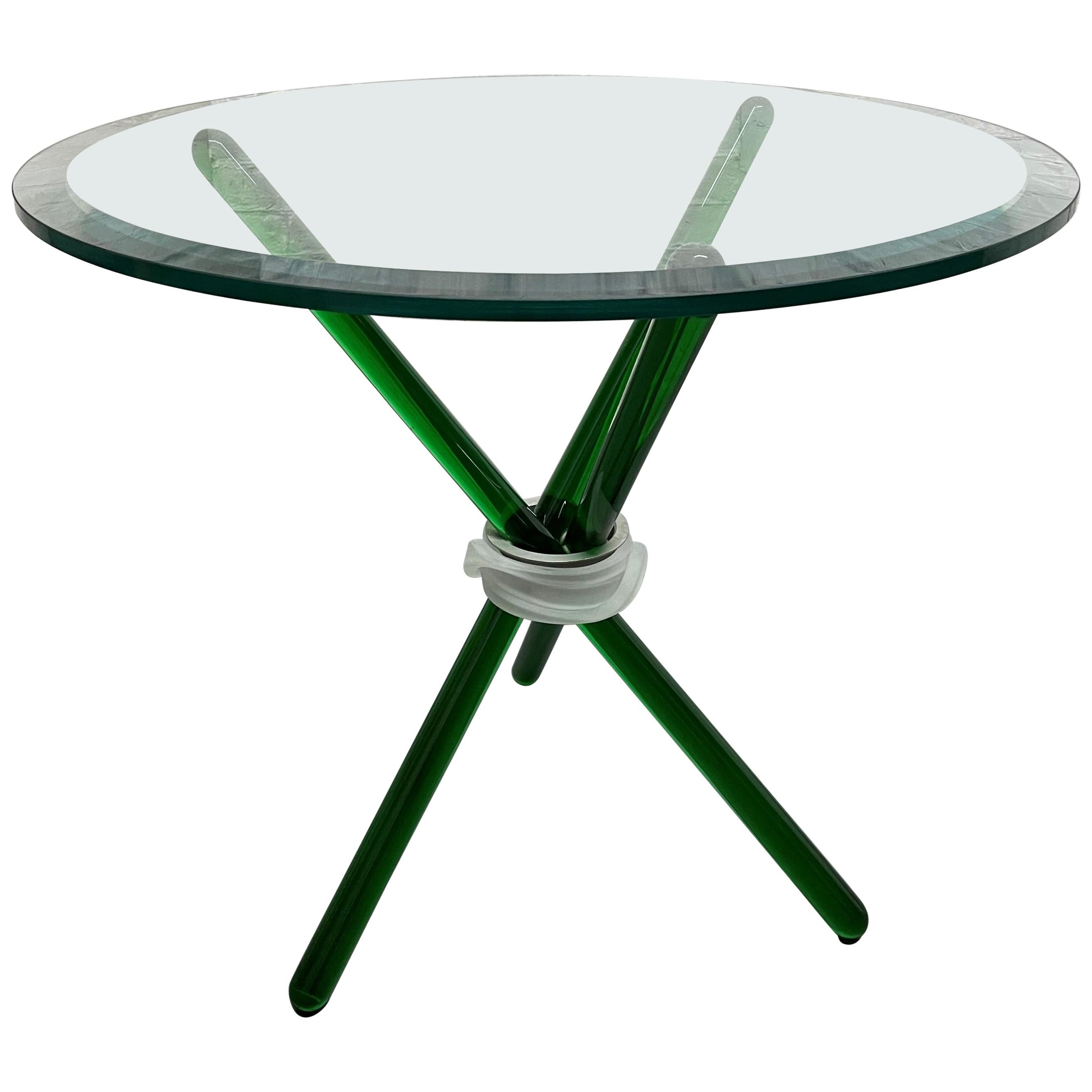 Table d'appoint en verre de Murano vert en vente