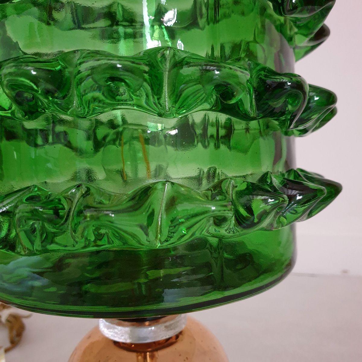 Green Murano glass table lamps - a pair For Sale 3