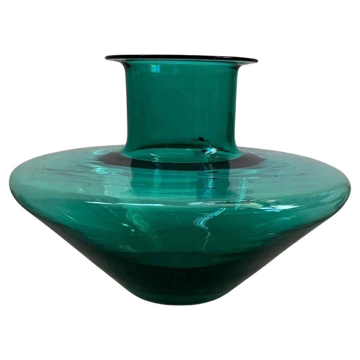 Vase aus grünem Muranoglas von Salviati, 1970er Jahre, Italien. im Angebot
