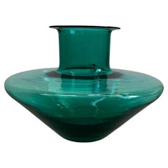 Green Murano glass vase by Salviati, 1970s, Italy.