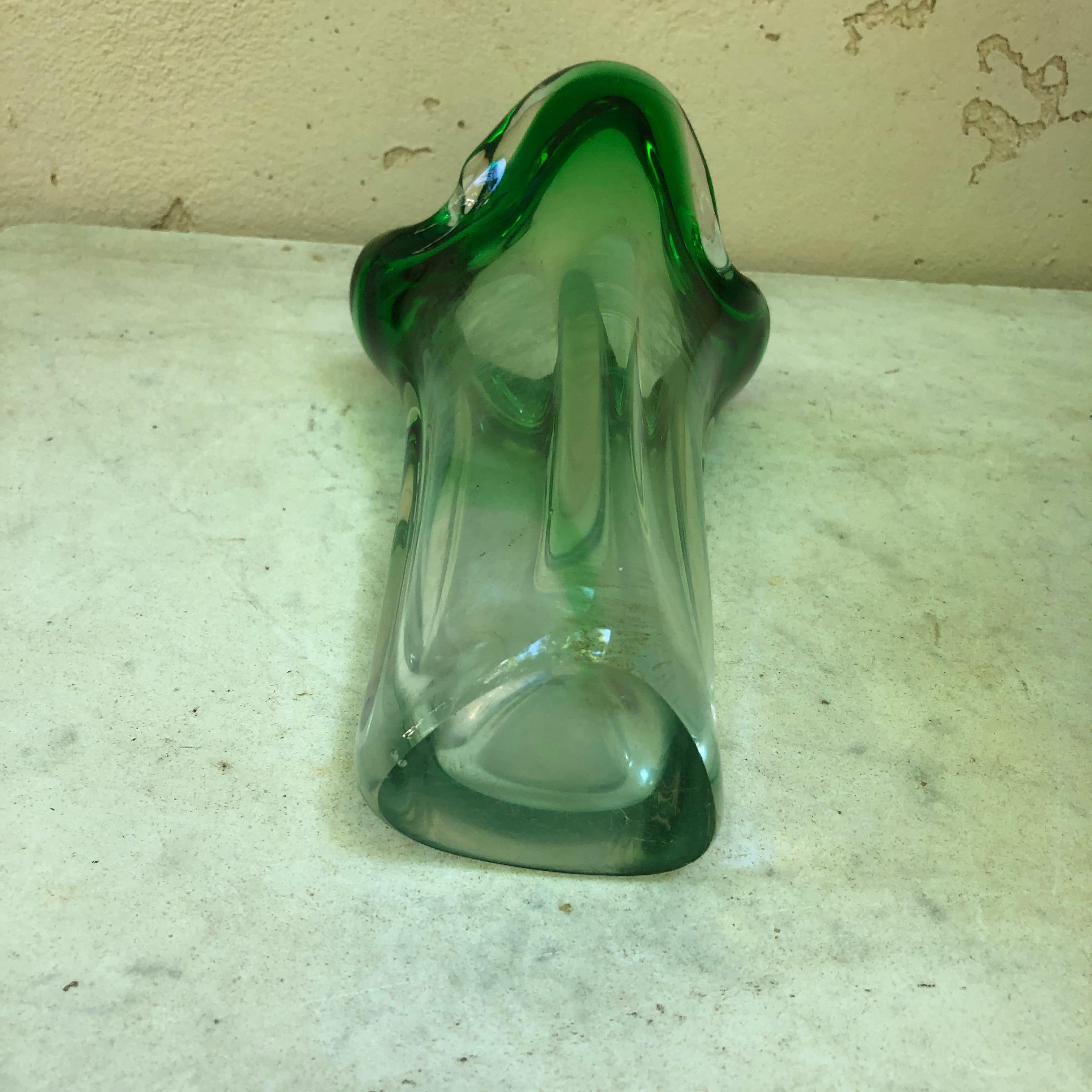 Mid-20th Century Green Murano Glass Vase, circa 1960