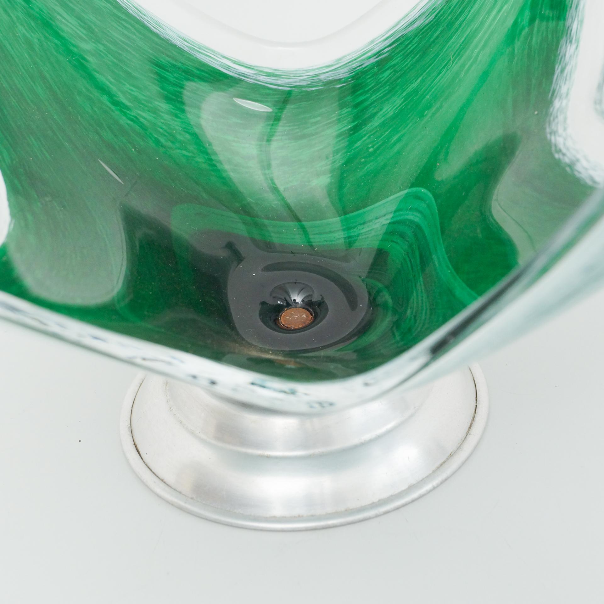 Green Murano Glass Vase, circa 1970 For Sale 4