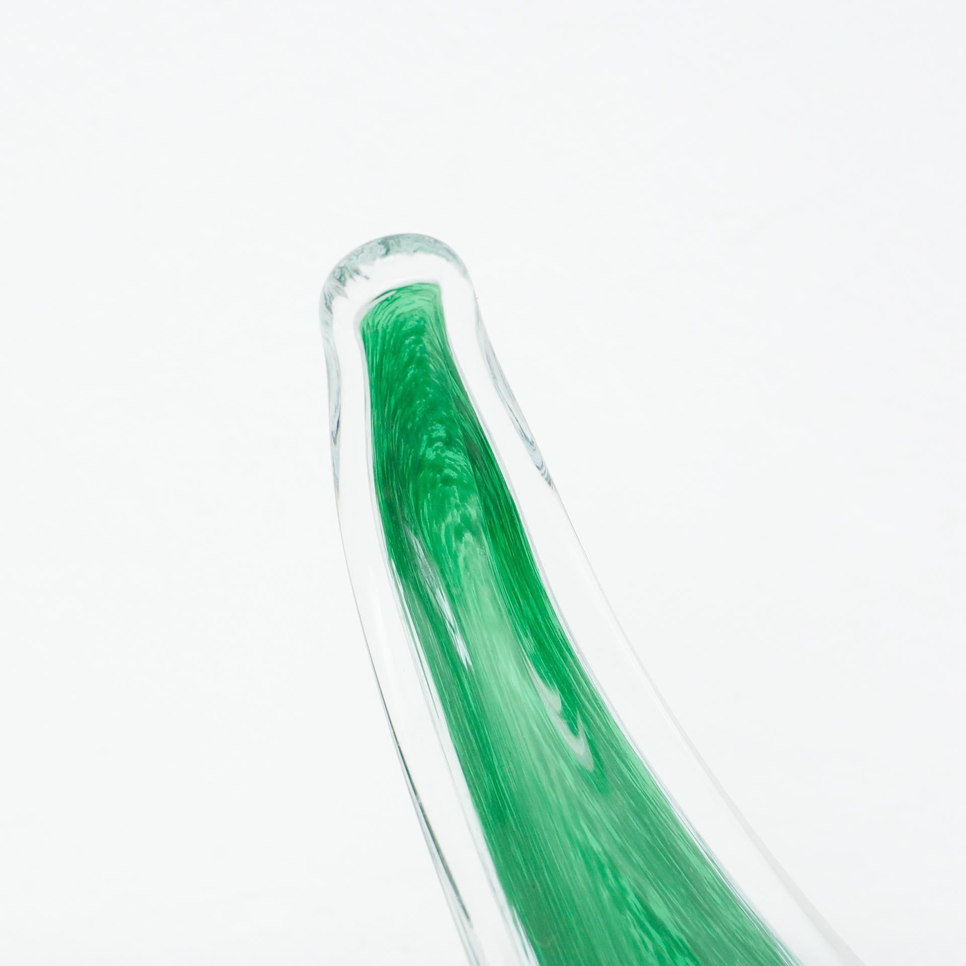 Green Murano Glass Vase, circa 1970 For Sale 5
