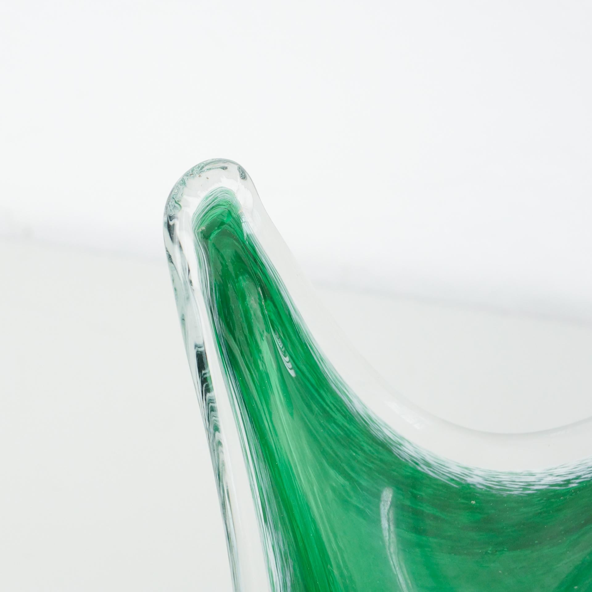 Green Murano Glass Vase, circa 1970 For Sale 6