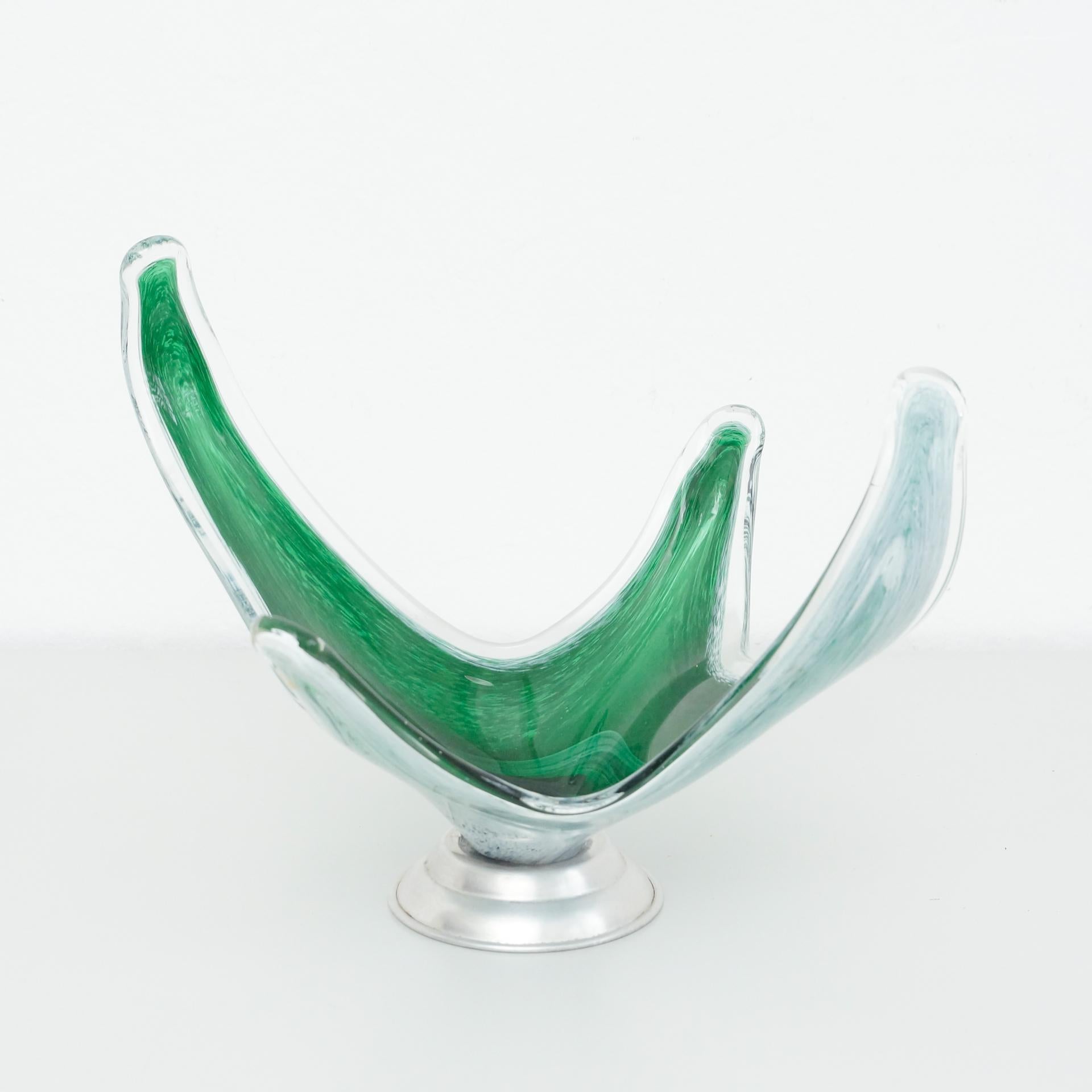 Green Murano Glass Vase, circa 1970 For Sale 7