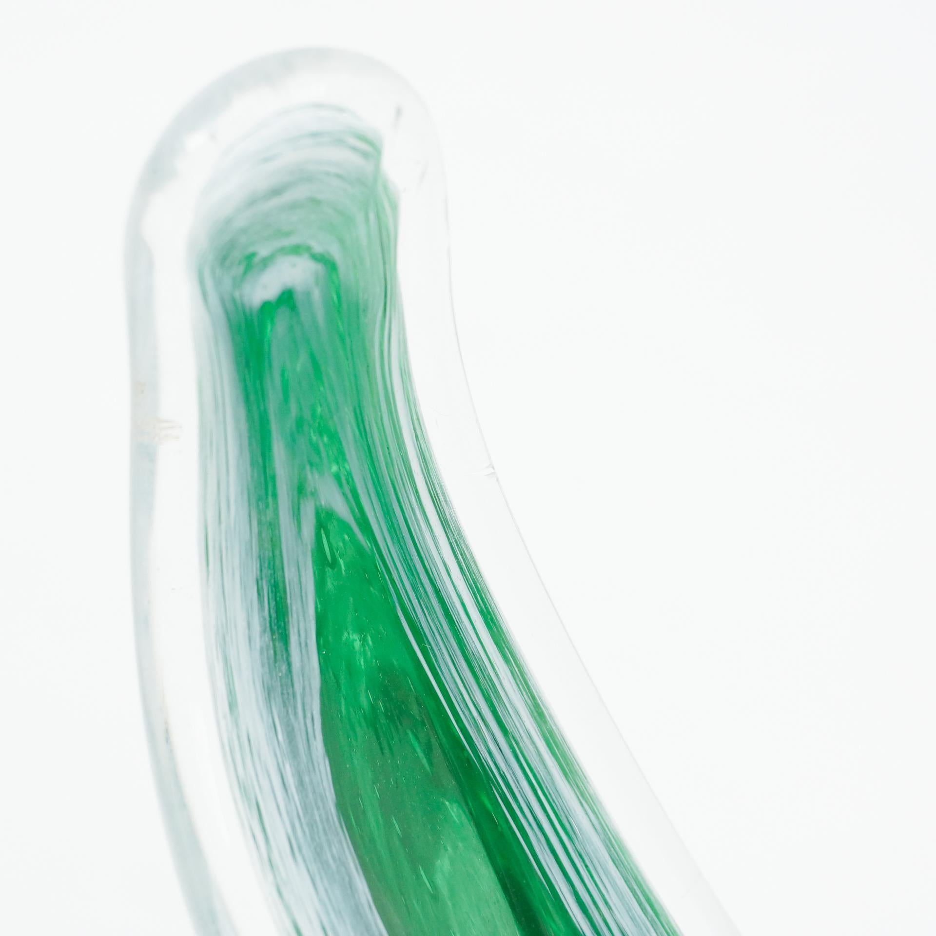 Green Murano Glass Vase, circa 1970 In Good Condition For Sale In Barcelona, ES