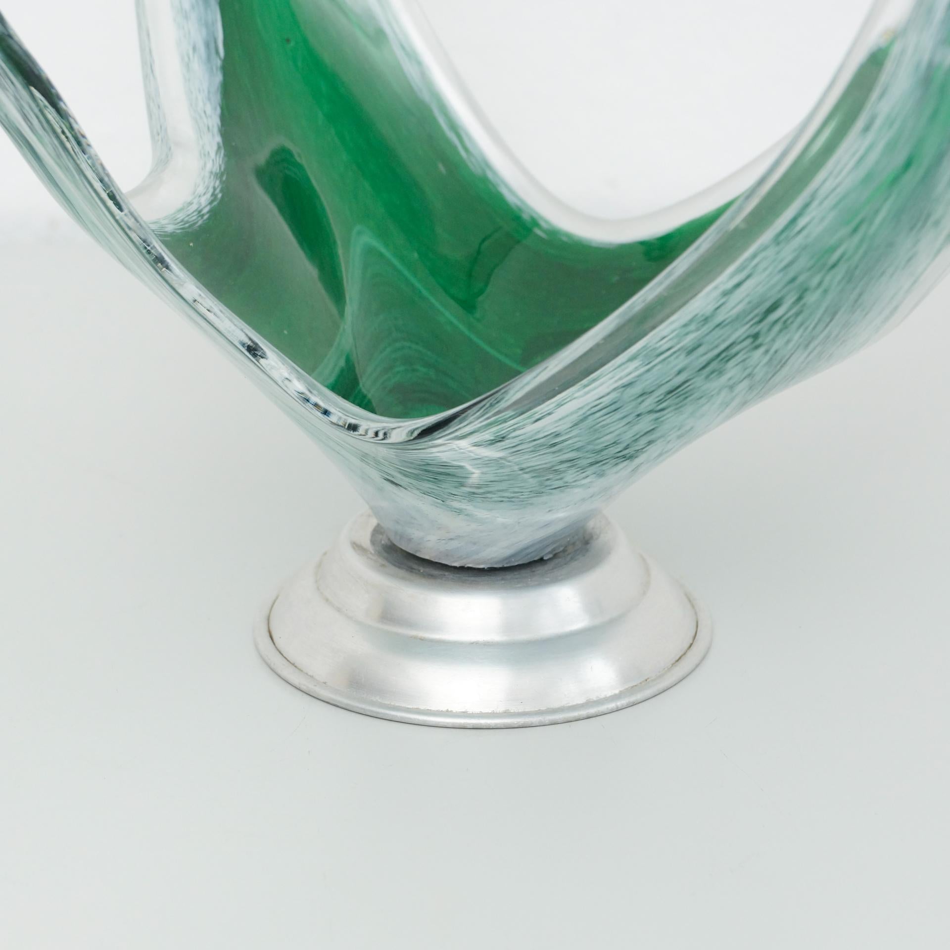 Late 20th Century Green Murano Glass Vase, circa 1970 For Sale