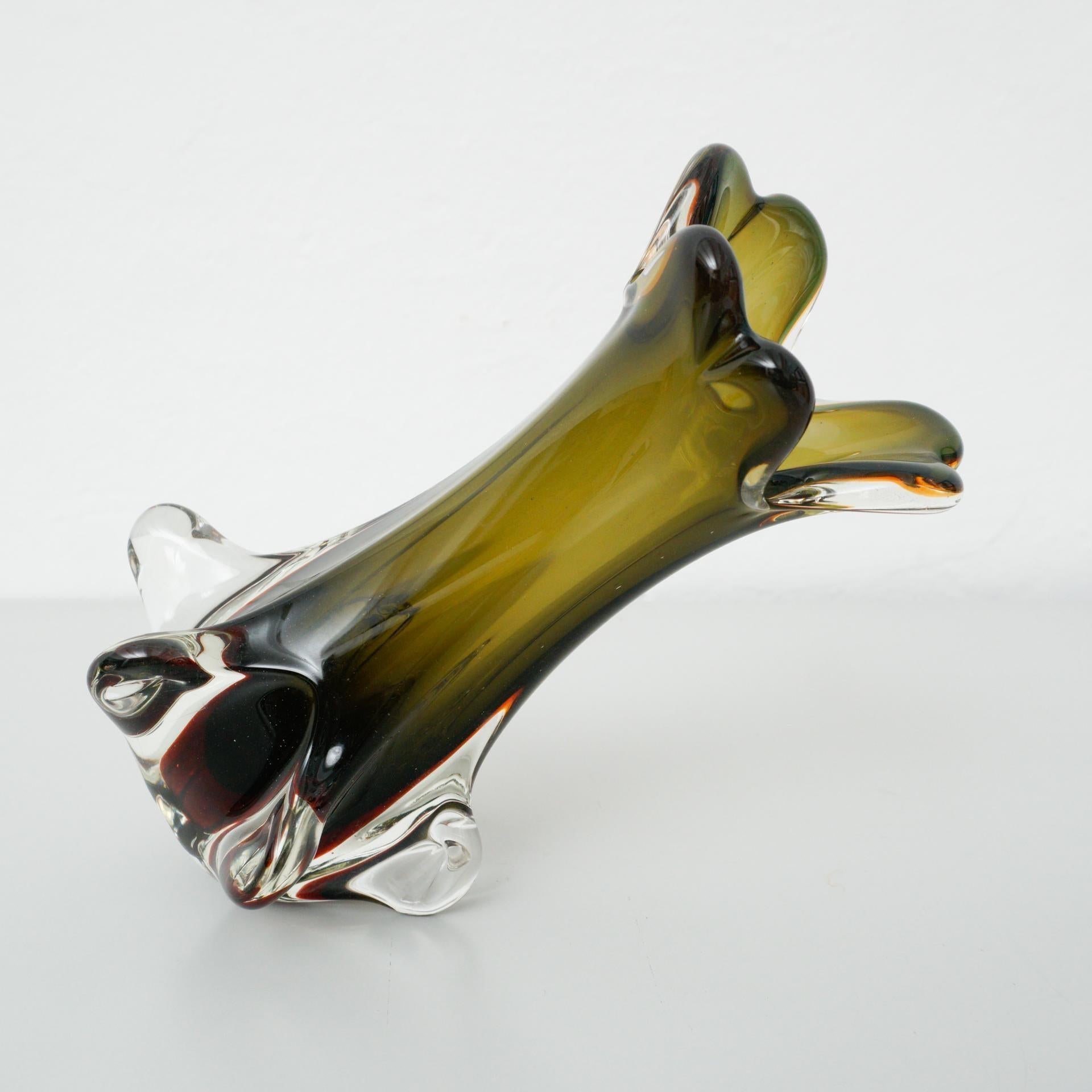 Late 20th Century Green Murano Glass Vase, circa 1970 For Sale