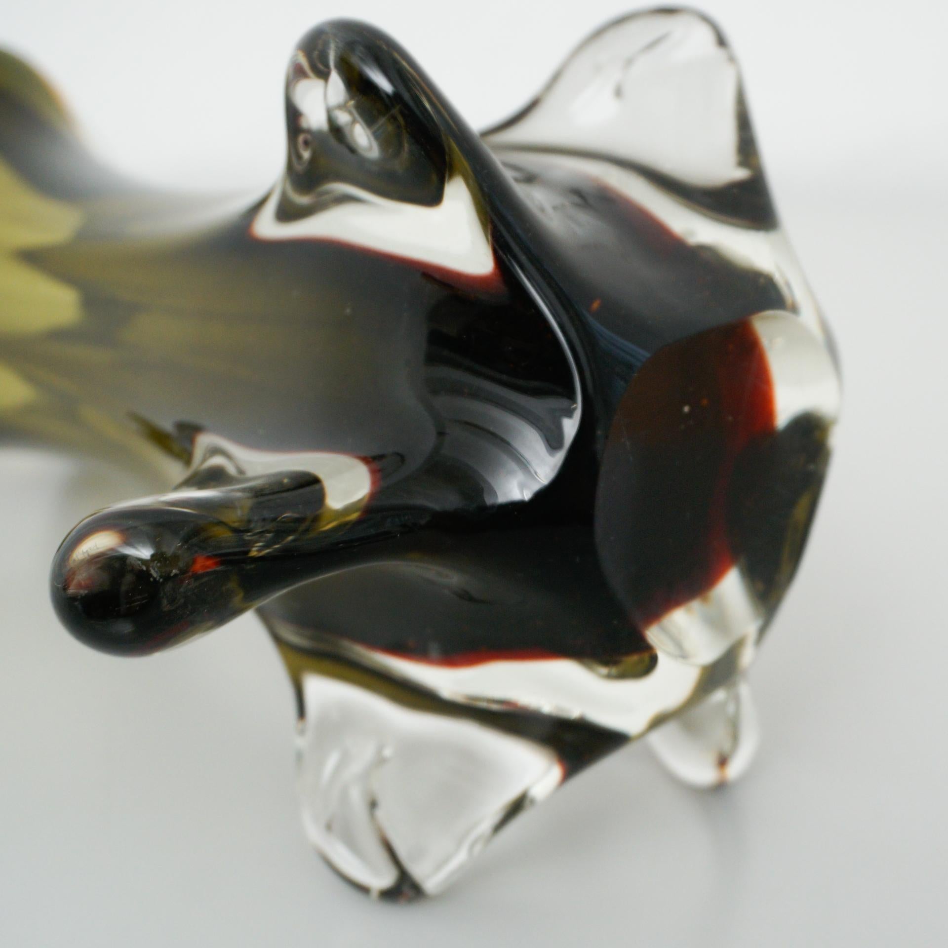 Green Murano Glass Vase, circa 1970 For Sale 2