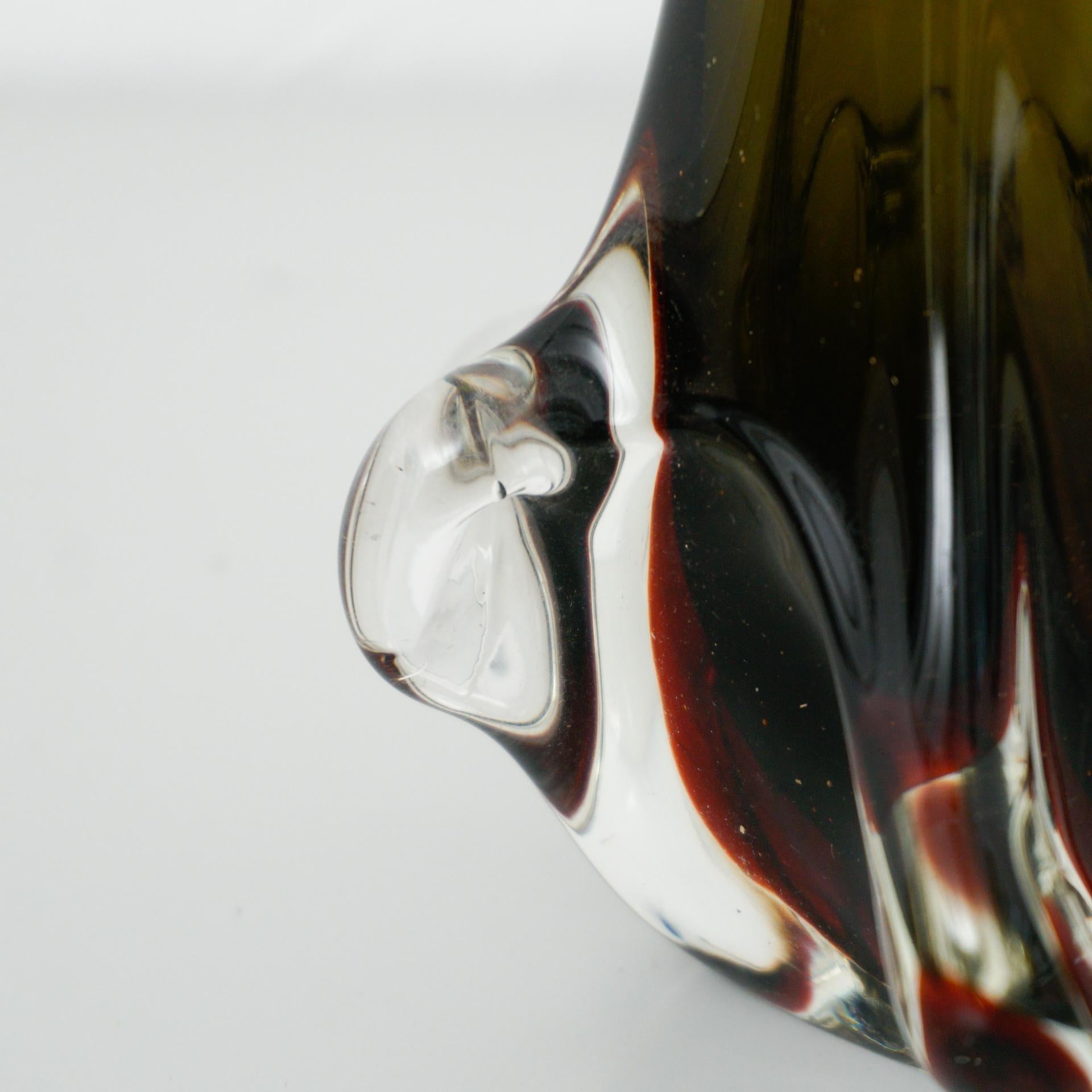Green Murano Glass Vase, circa 1970 For Sale 3