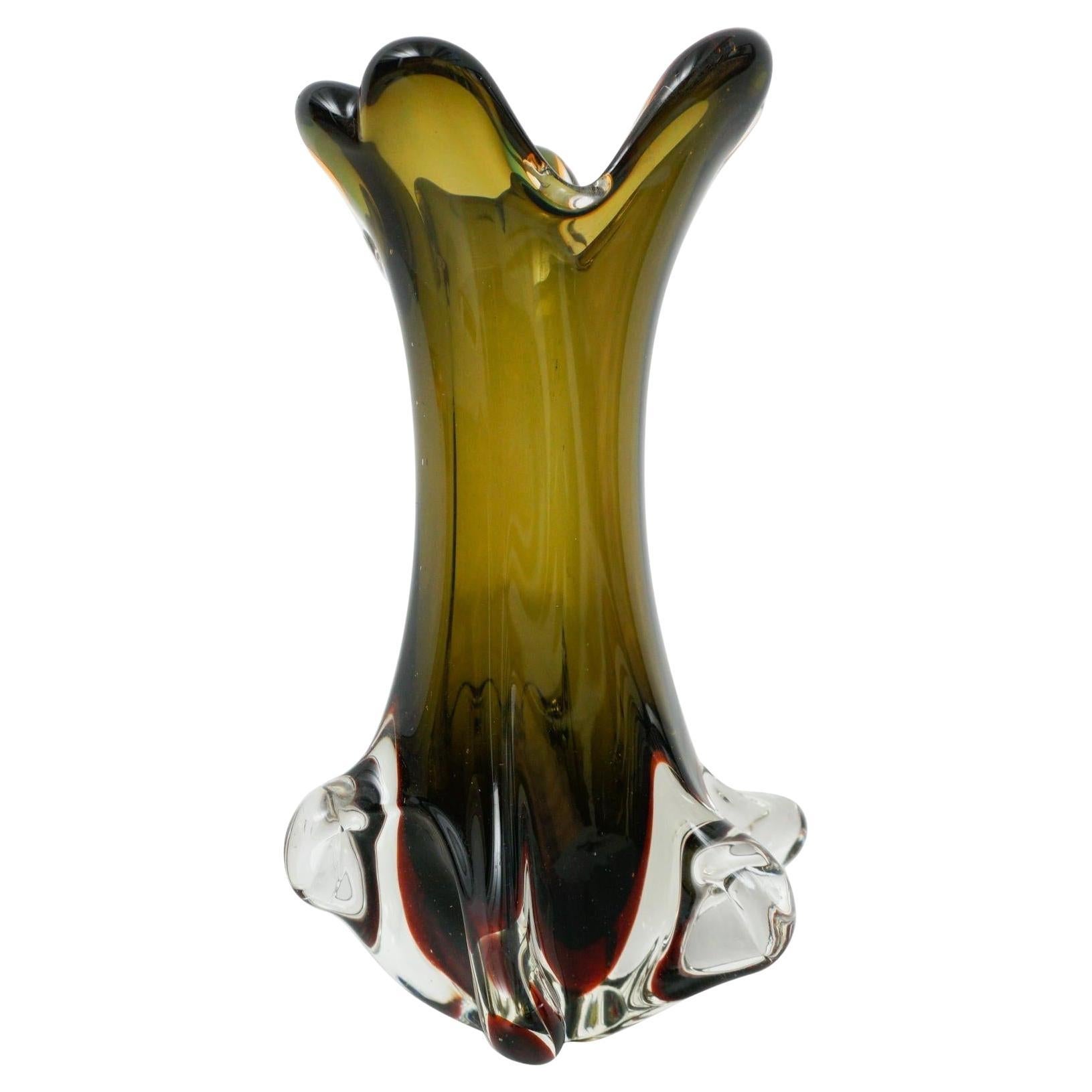 Green Murano Glass Vase, circa 1970