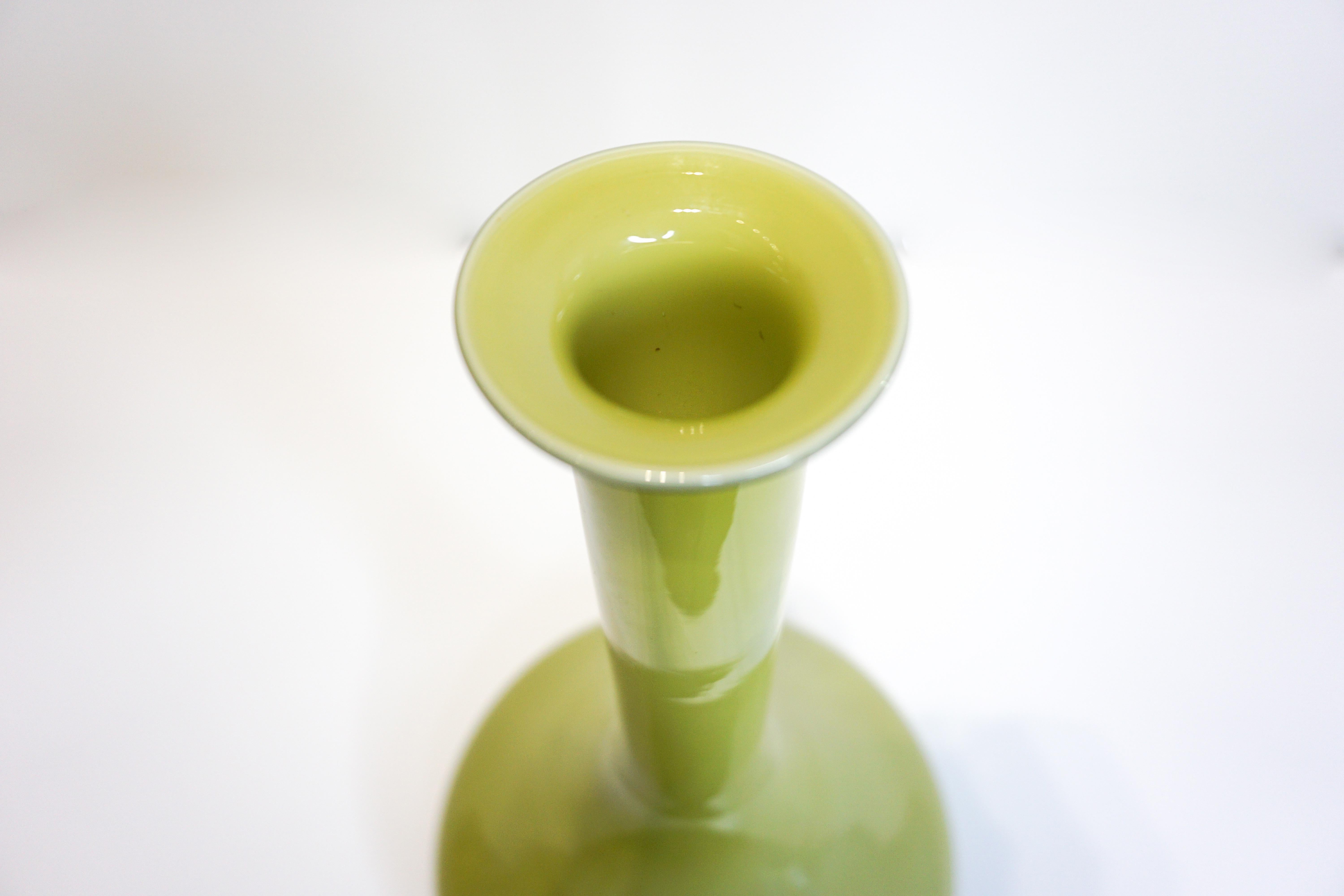 Italian Green Murano Glass Vase For Sale