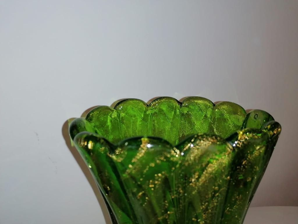 green murano vase