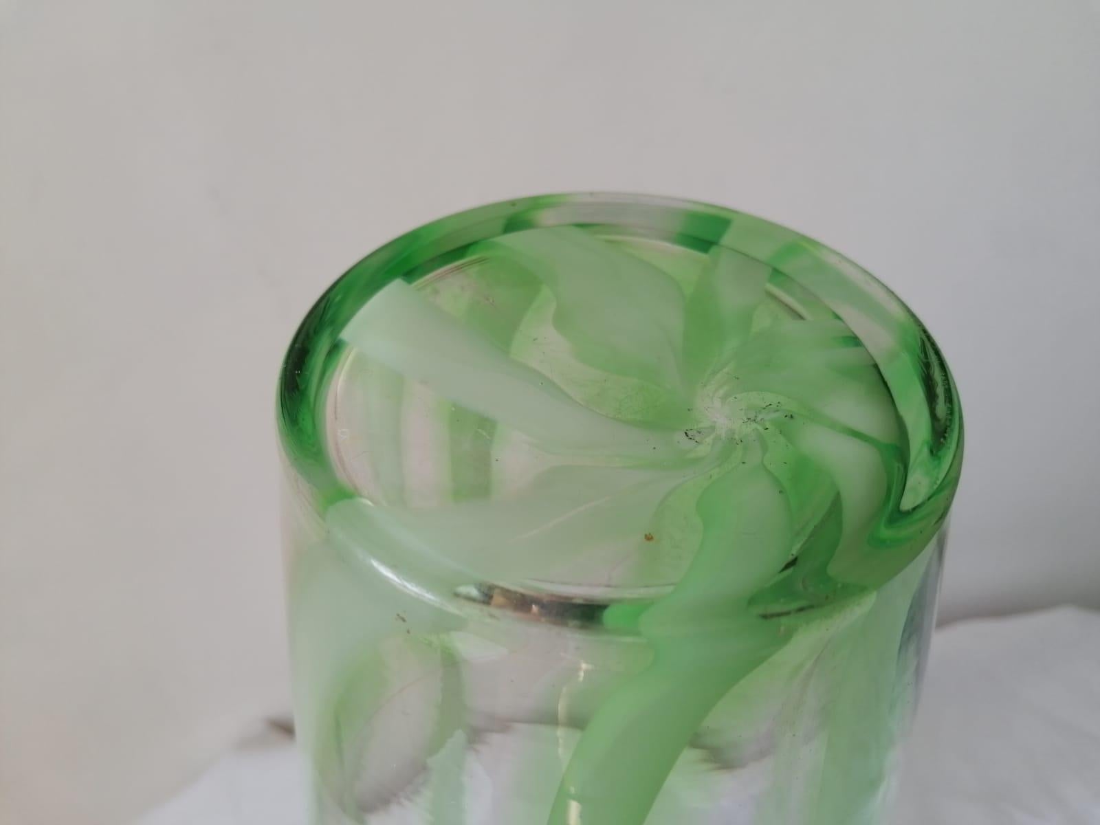 Green Murano Glass Vase In Excellent Condition For Sale In Vienna, AT