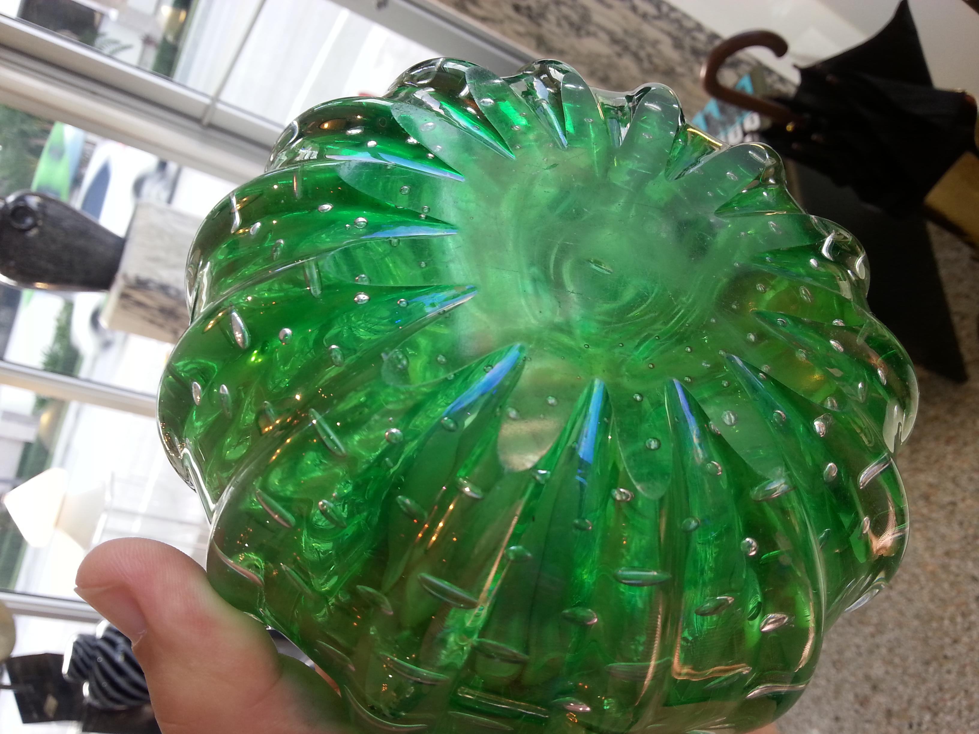 20th Century Green Murano Glass Vase