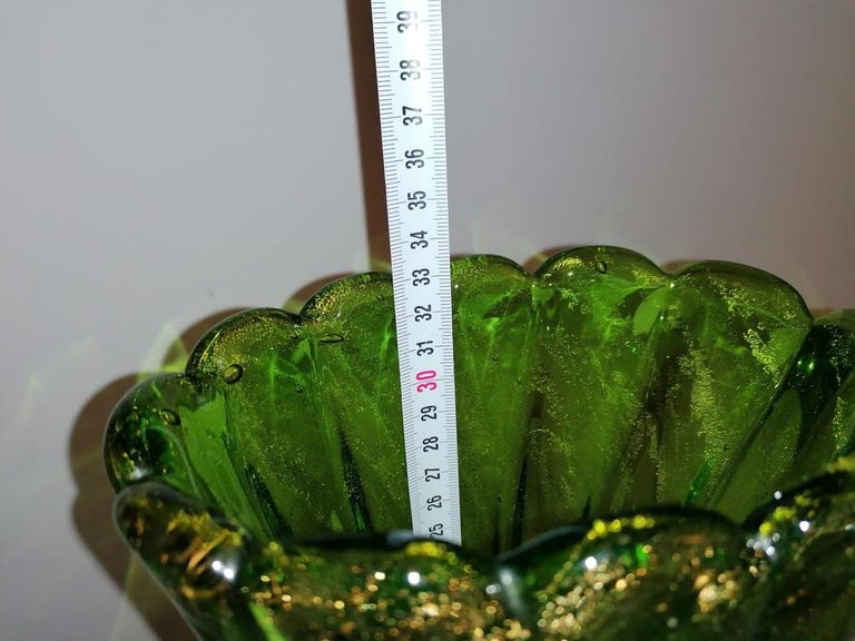 Green Murano Glass Vase For Sale 1