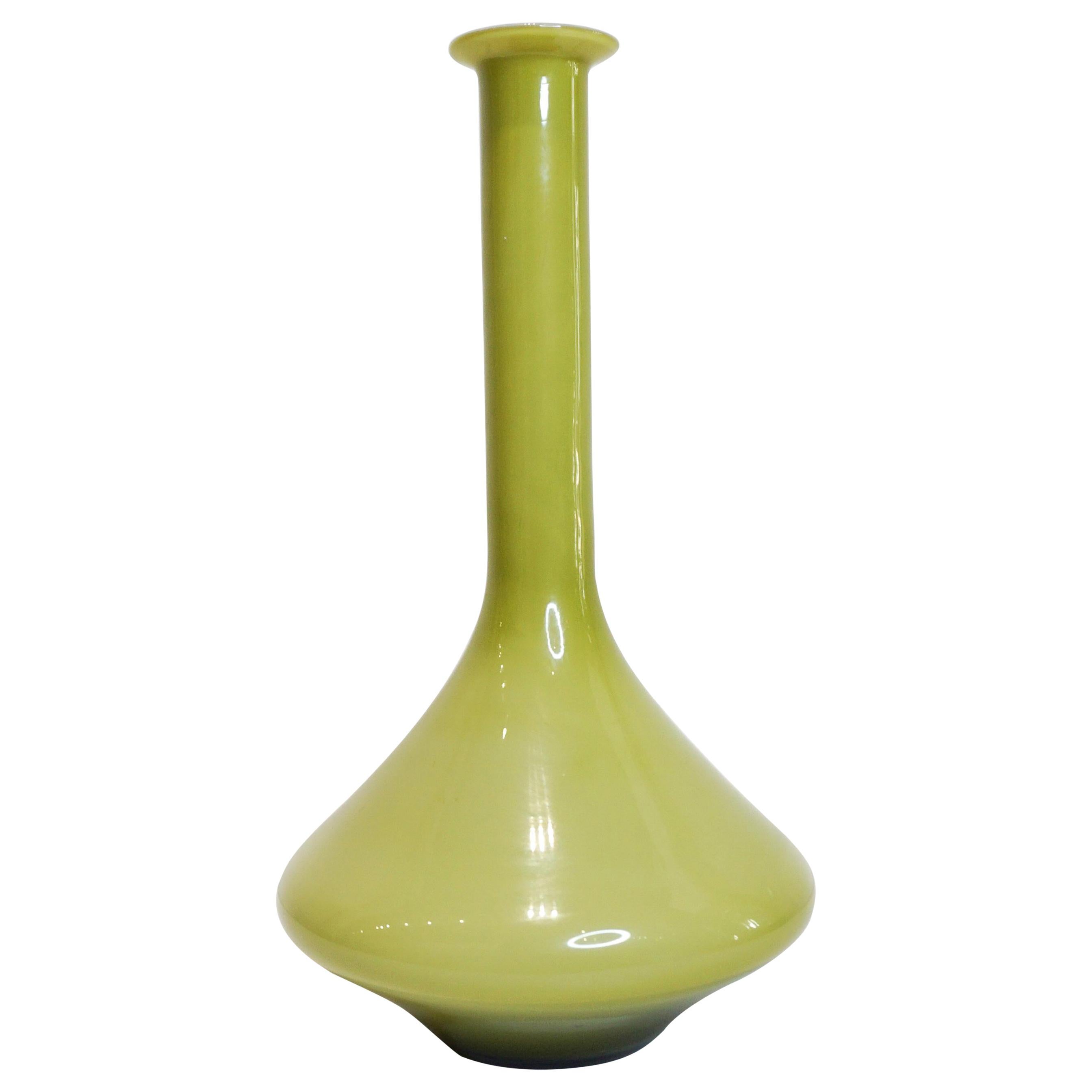 Green Murano Glass Vase For Sale