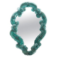 Green Murano Glass Venetian Mirror, circa 19th Century