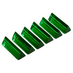 Green Murano Knife Rests, Set of Six