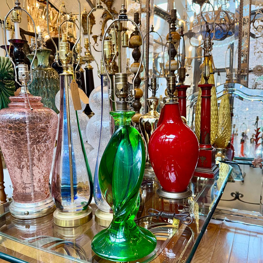 Lámpara de Murano Verde mediados del siglo XX en venta