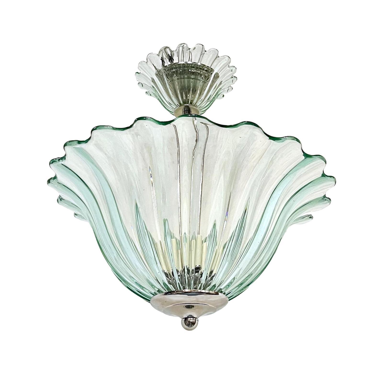 Green Murano Light Fixture In Good Condition For Sale In New York, NY