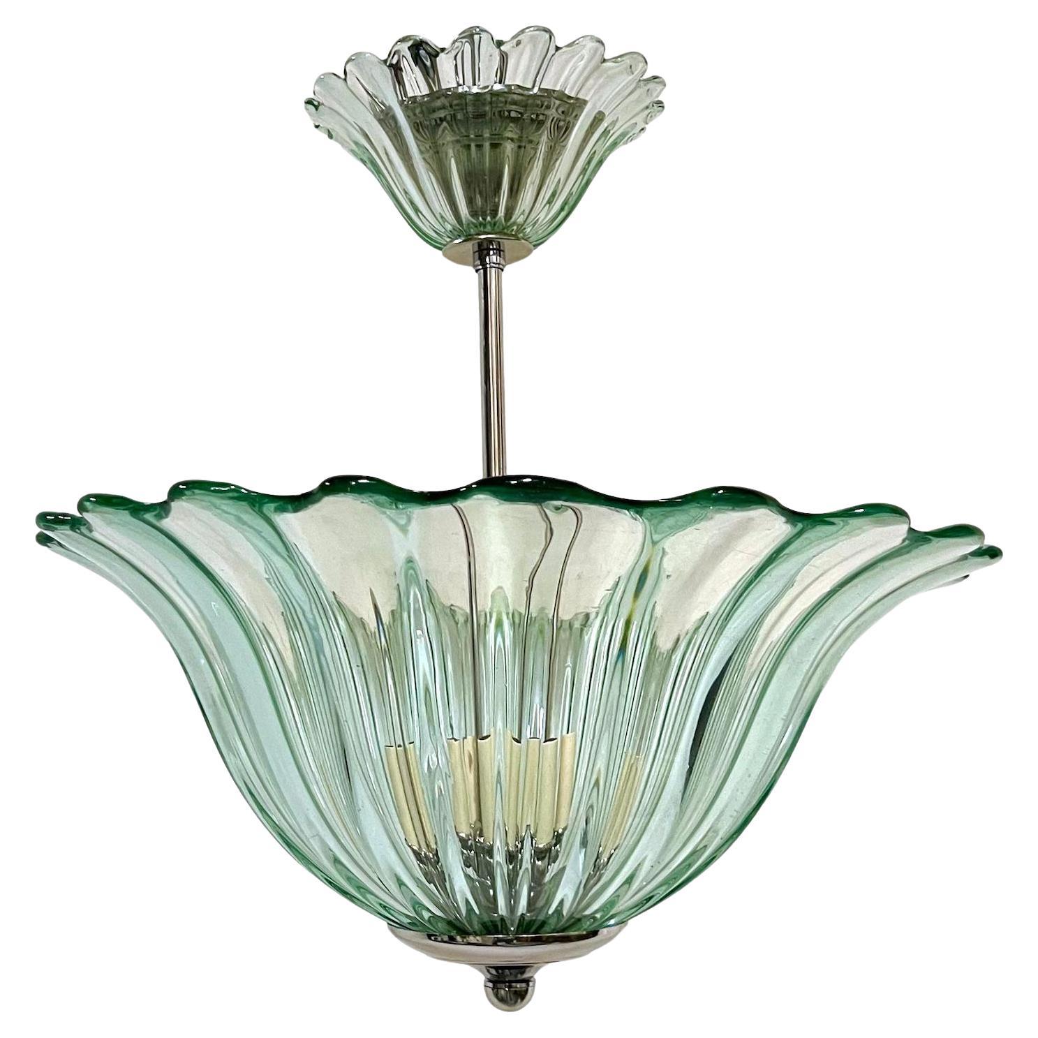 Green Murano Light Fixture For Sale