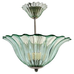 Vintage Green Murano Light Fixture