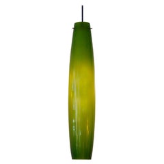 Green Murano Pendant Attributed  Alessandro Pianon for Vistosi, Italy 1960s