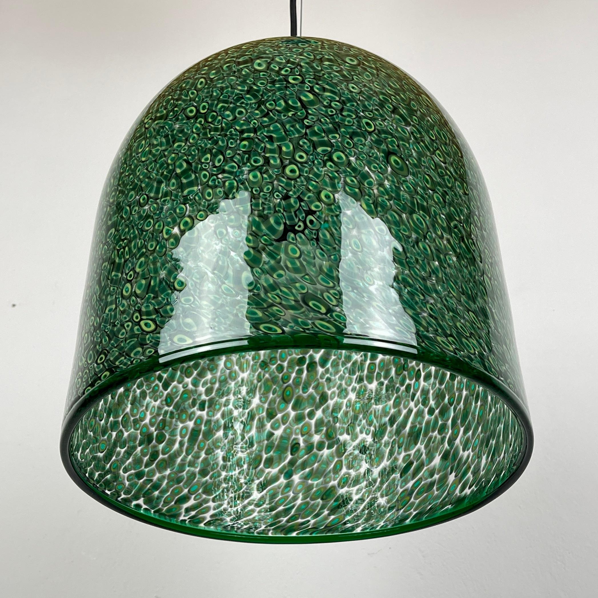 Italian  Green murano pendant lamp Neverrino by Gae Aulenti for Vistosi Italy 1976s