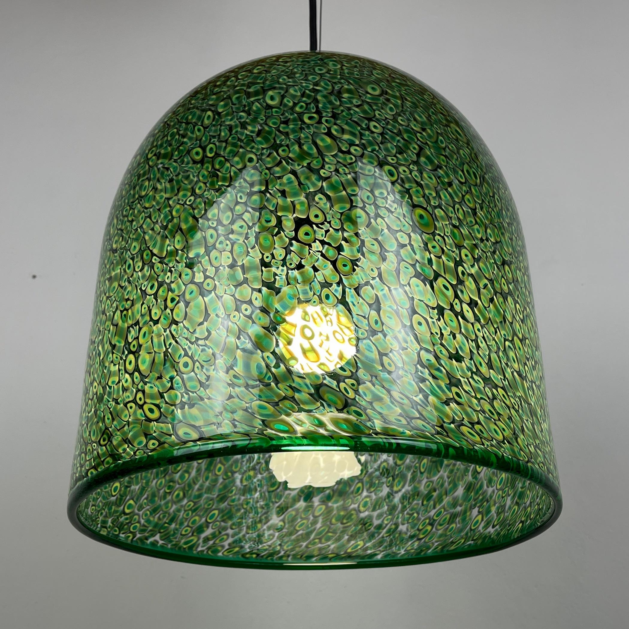 20th Century  Green murano pendant lamp Neverrino by Gae Aulenti for Vistosi Italy 1976s