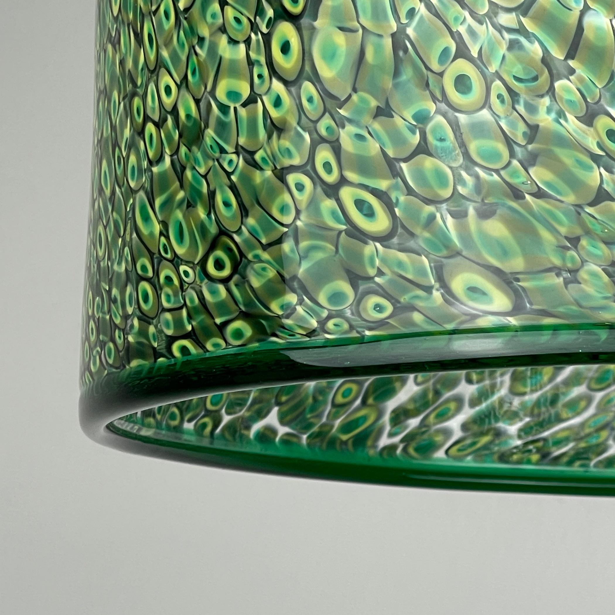 Murano Glass  Green murano pendant lamp Neverrino by Gae Aulenti for Vistosi Italy 1976s
