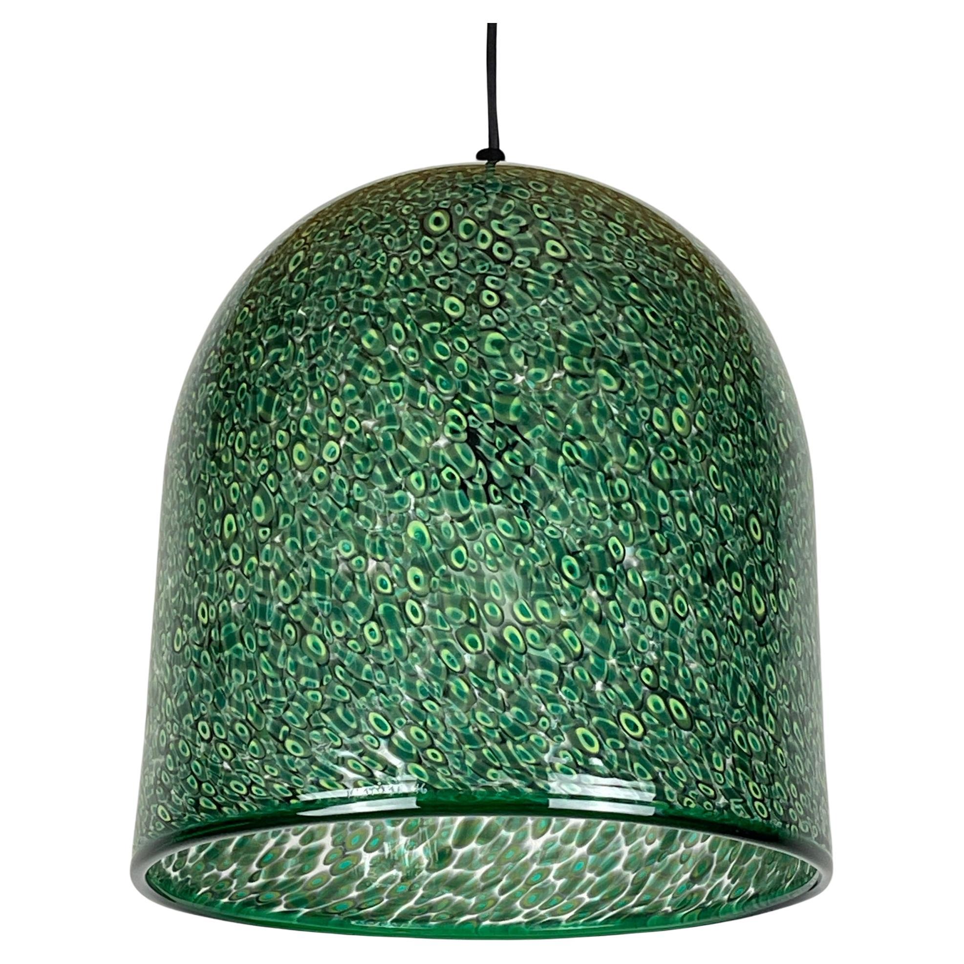  Green murano pendant lamp Neverrino by Gae Aulenti for Vistosi Italy 1976s