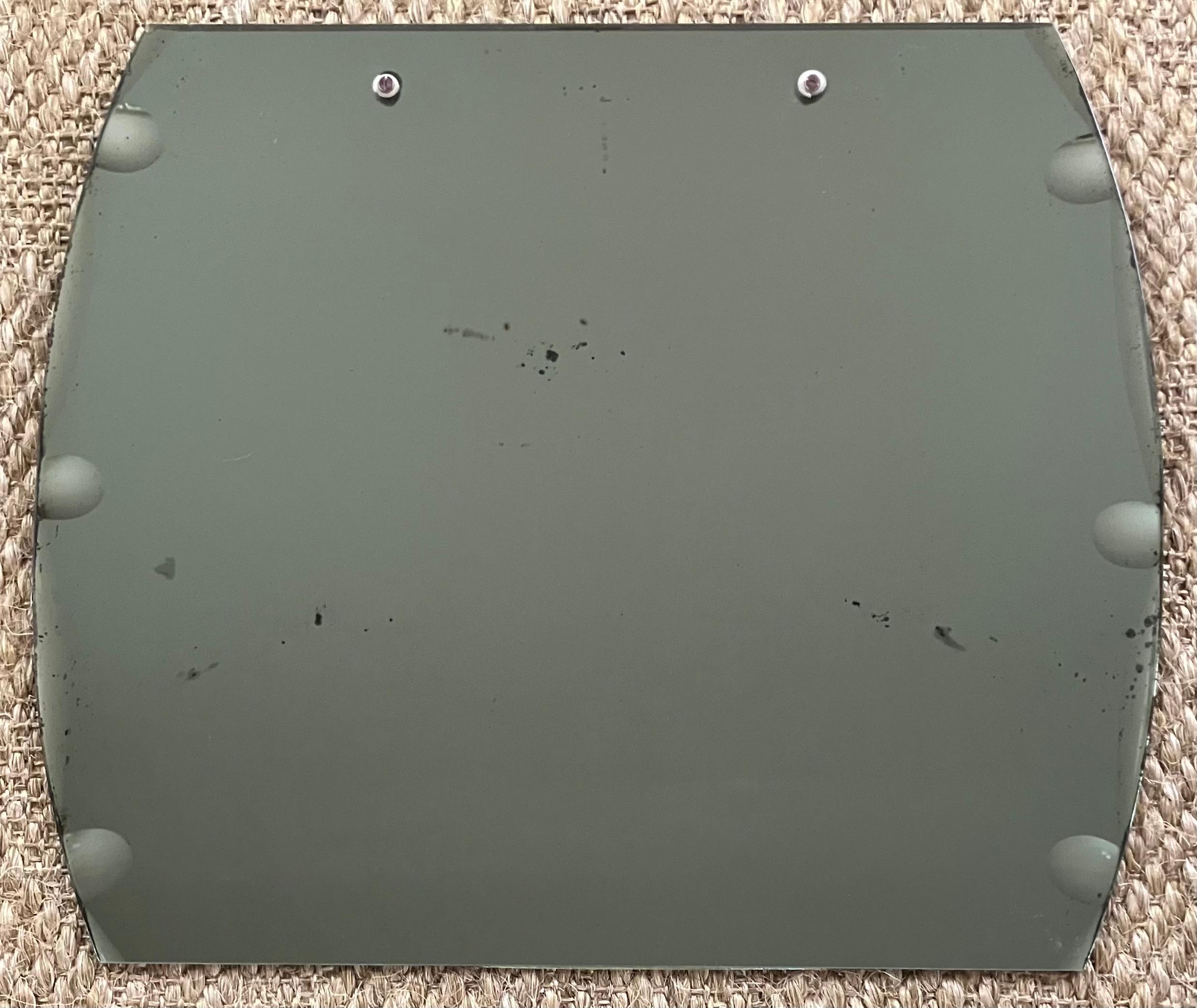 Italian Green Murano Shield Mirror For Sale