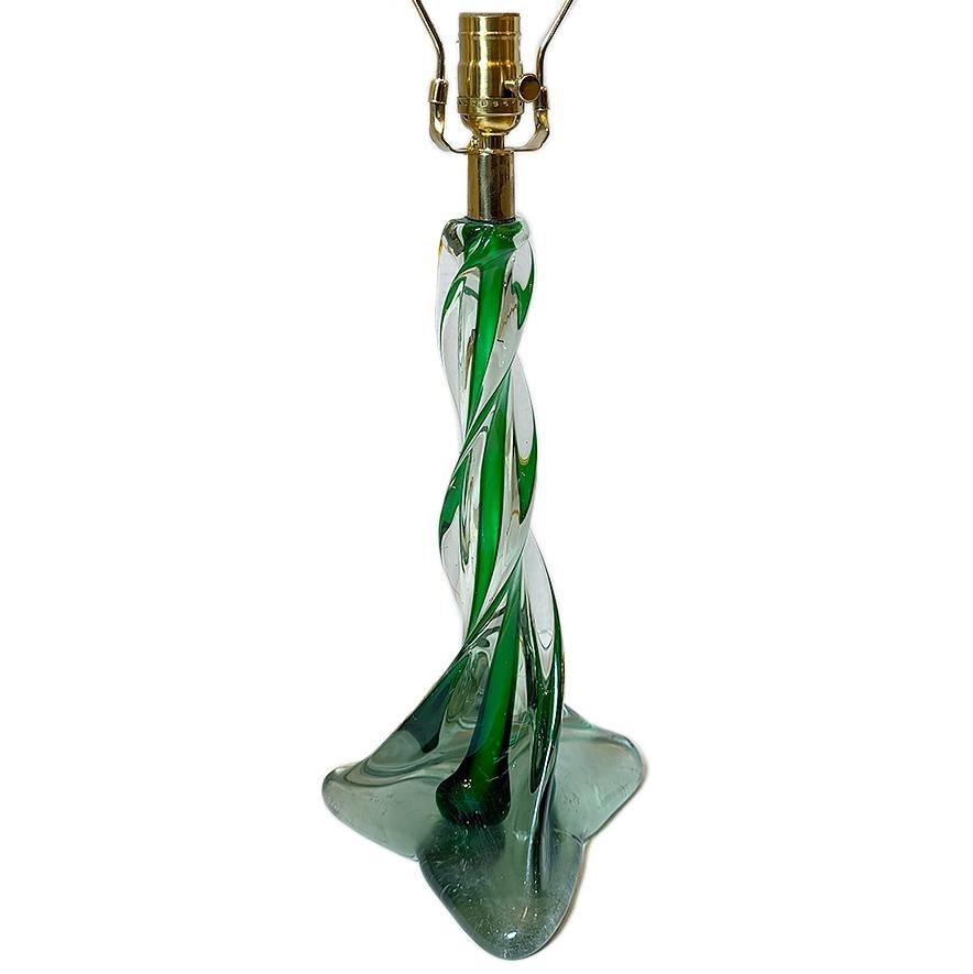 A circa 1950's Italian blown glass lamp.

Measurements:
Height of body: 14.5