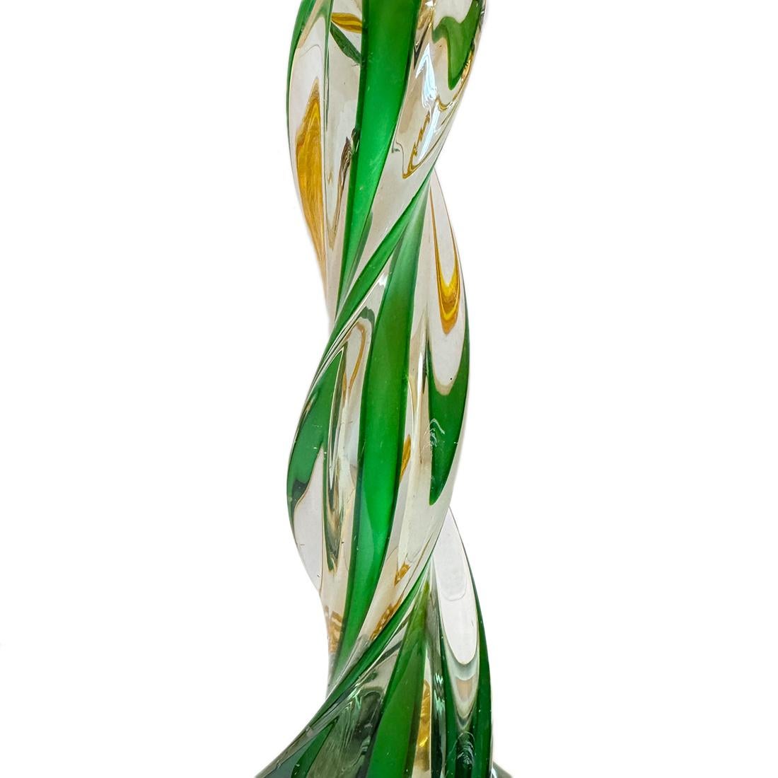 Green Murano Table lamp In Good Condition For Sale In New York, NY