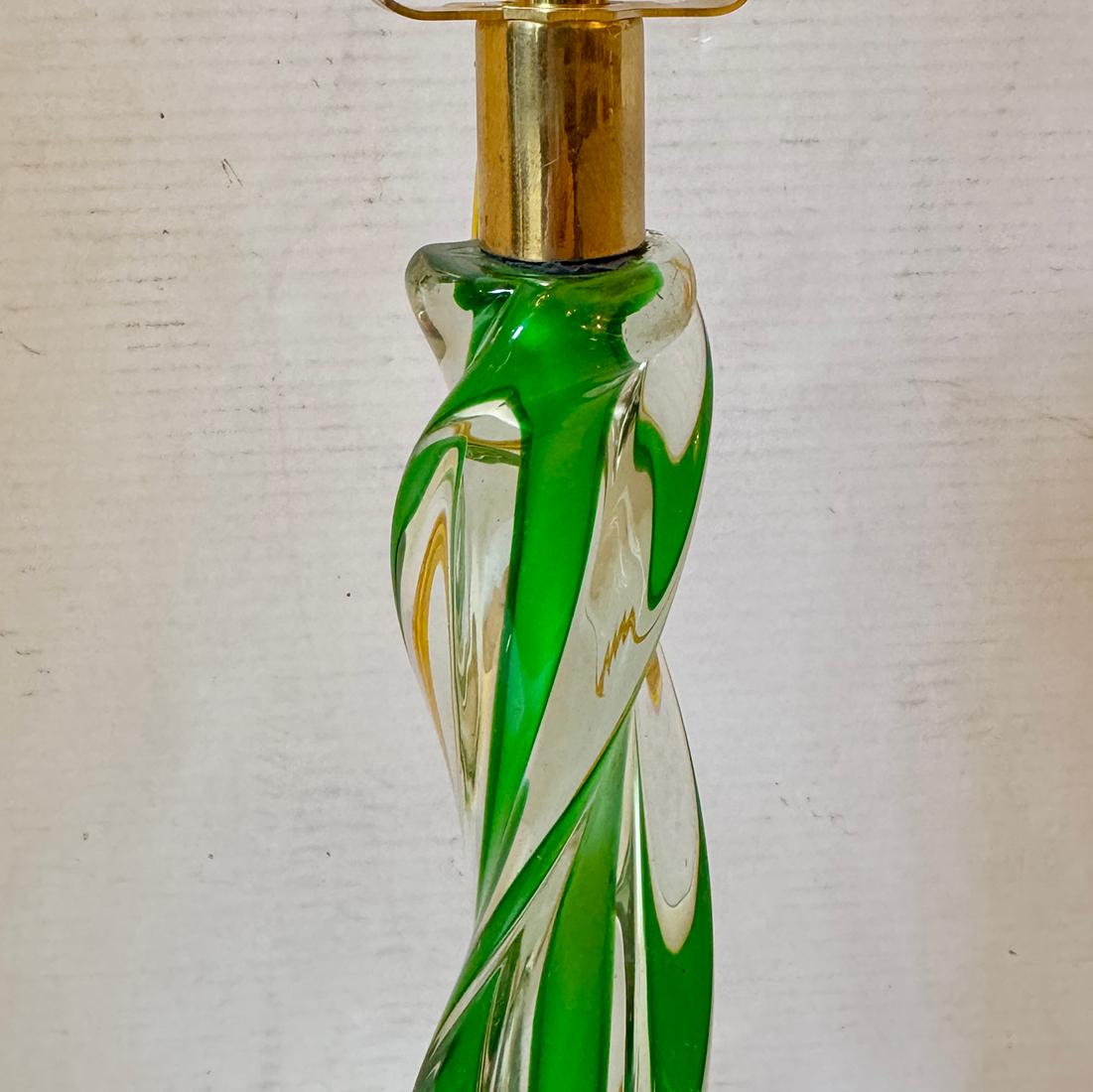 Mid-20th Century Green Murano Table lamp For Sale