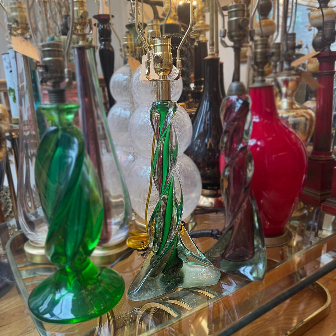 Murano Glass Green Murano Table lamp For Sale