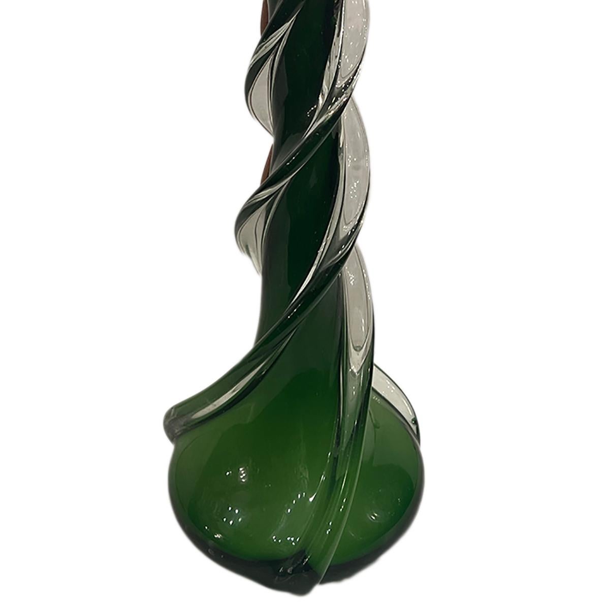 Glass Green Murano Table Lamp For Sale