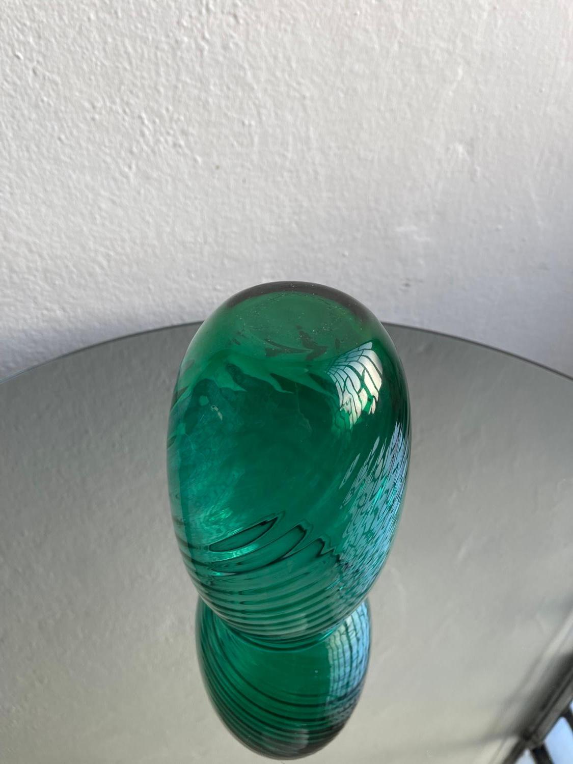 Glass Green Murano vase by IVM Mazzega For Sale