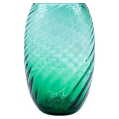 Grüne Murano-Vase von IVM Mazzega