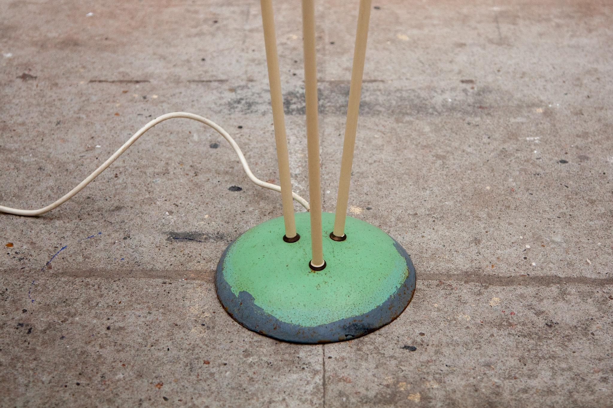 Hand-Crafted Green Mushroom Floor Lamp Expo 58, BEGA Belgium For Sale