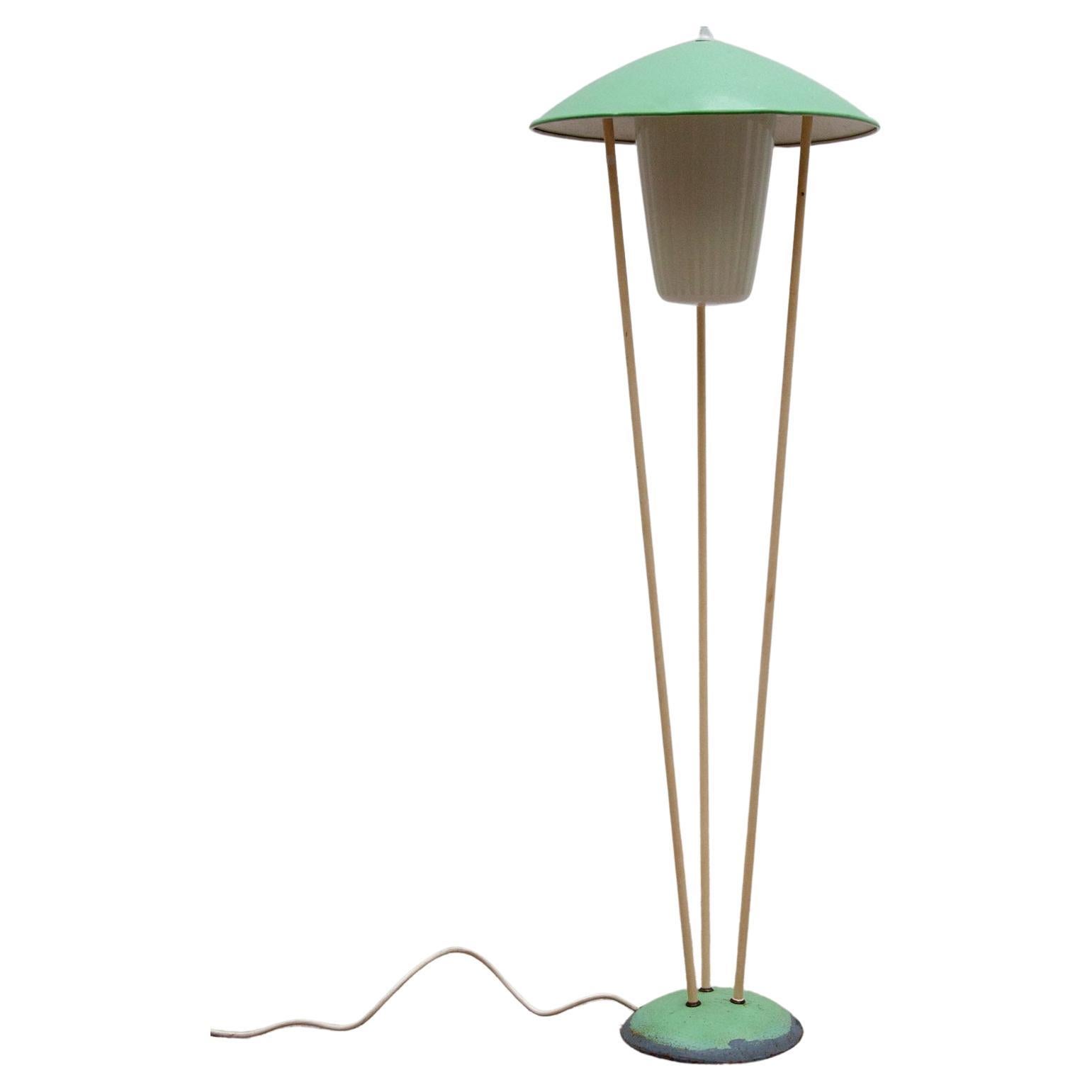 Green Mushroom Floor Lamp Expo 58, BEGA Belgium For Sale