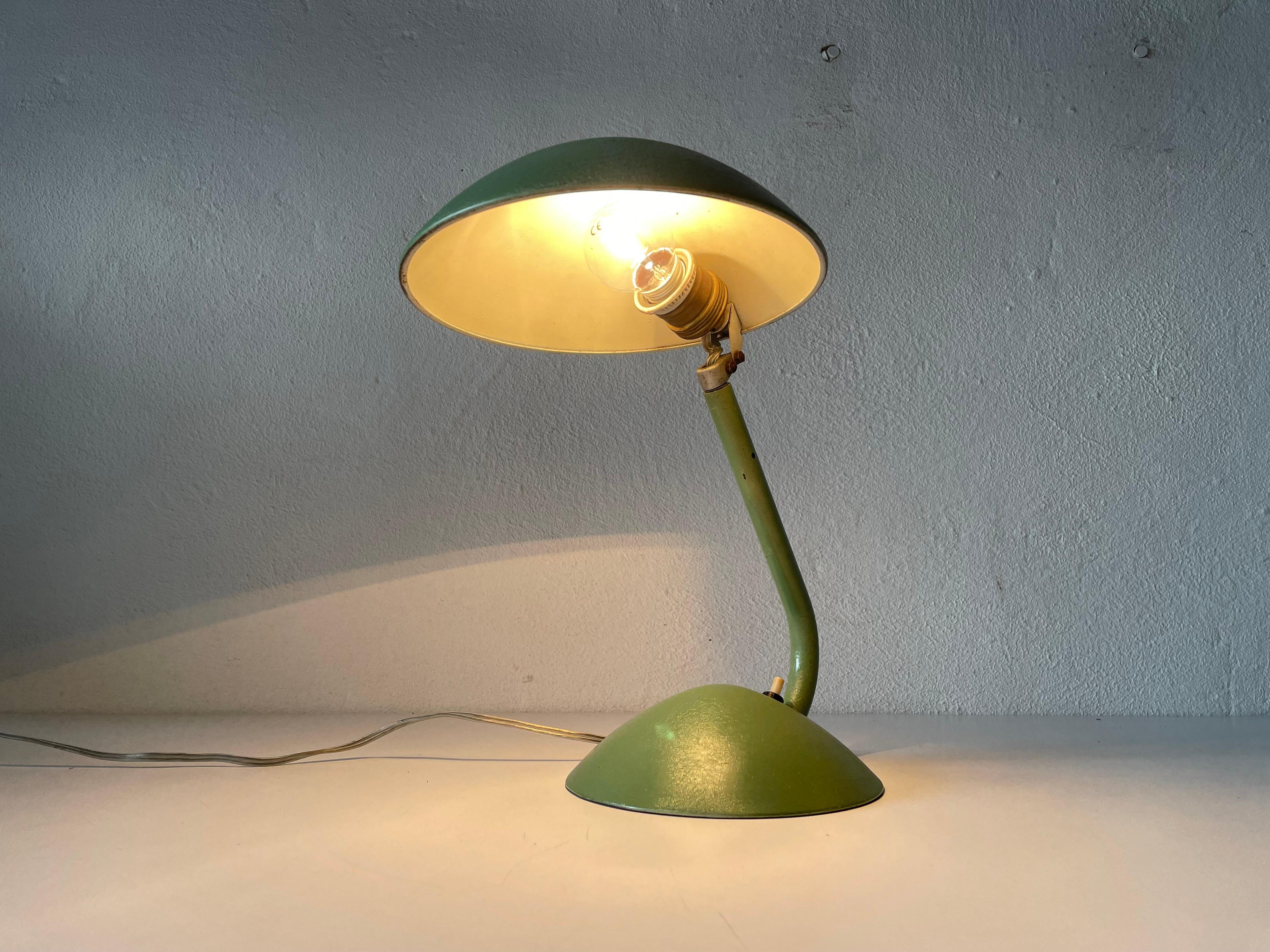 Green Mushroom Table Lamp Model Junior Nova by Nottilux, 1950s, Italy 5