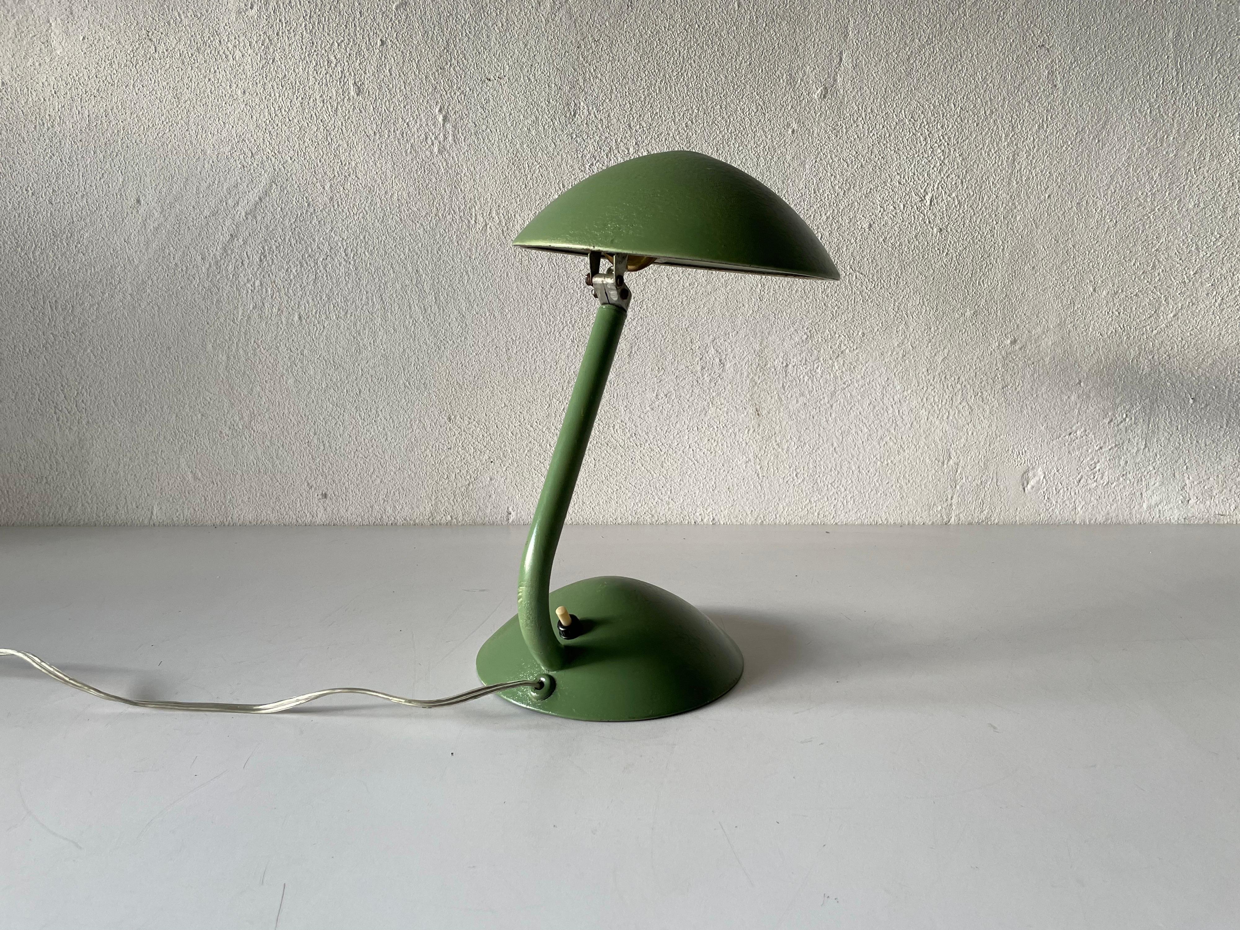 Mid-Century Modern Green Mushroom Table Lamp Model Junior Nova by Nottilux, 1950s, Italy