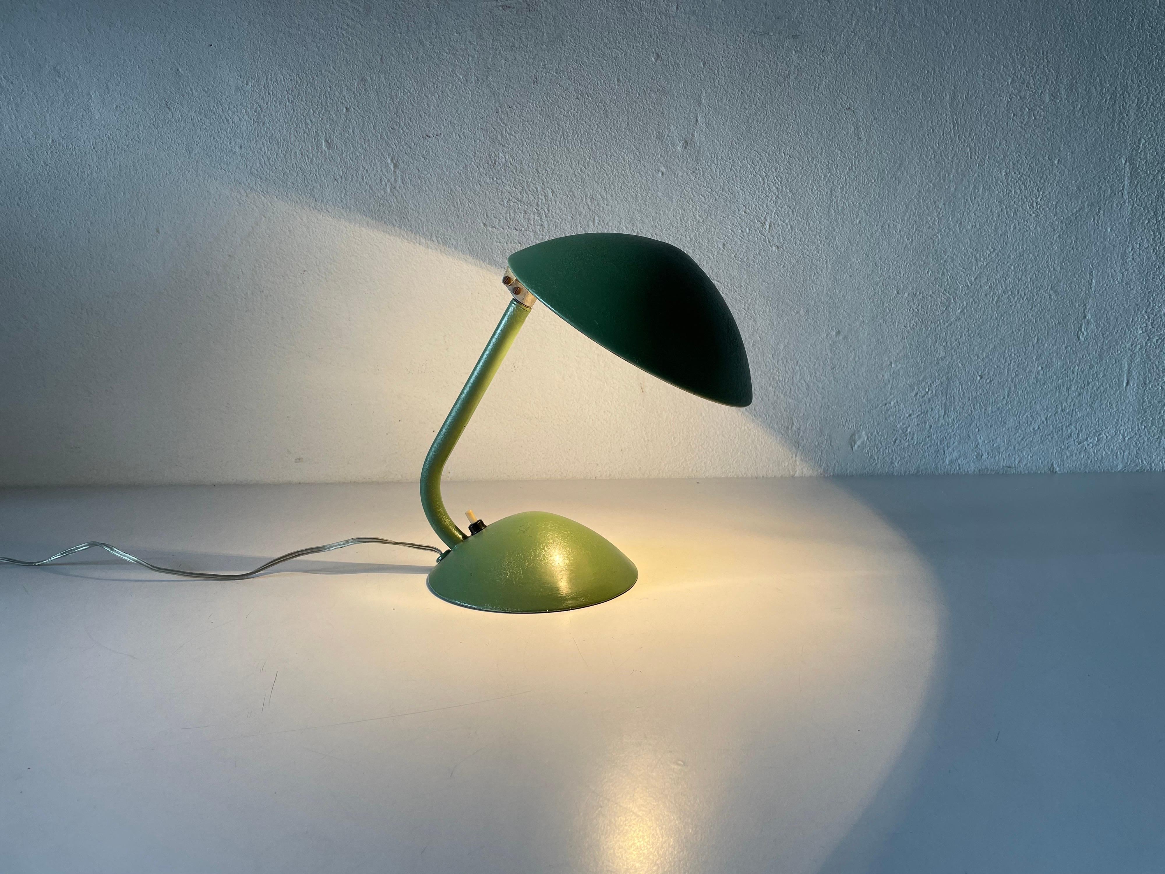 Metal Green Mushroom Table Lamp Model Junior Nova by Nottilux, 1950s, Italy