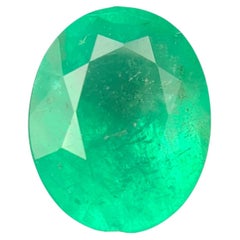 Esmeralda Verde Natural Certificada Anillo Piedra Suelta 2.55Ct Corte Oval para Joyería