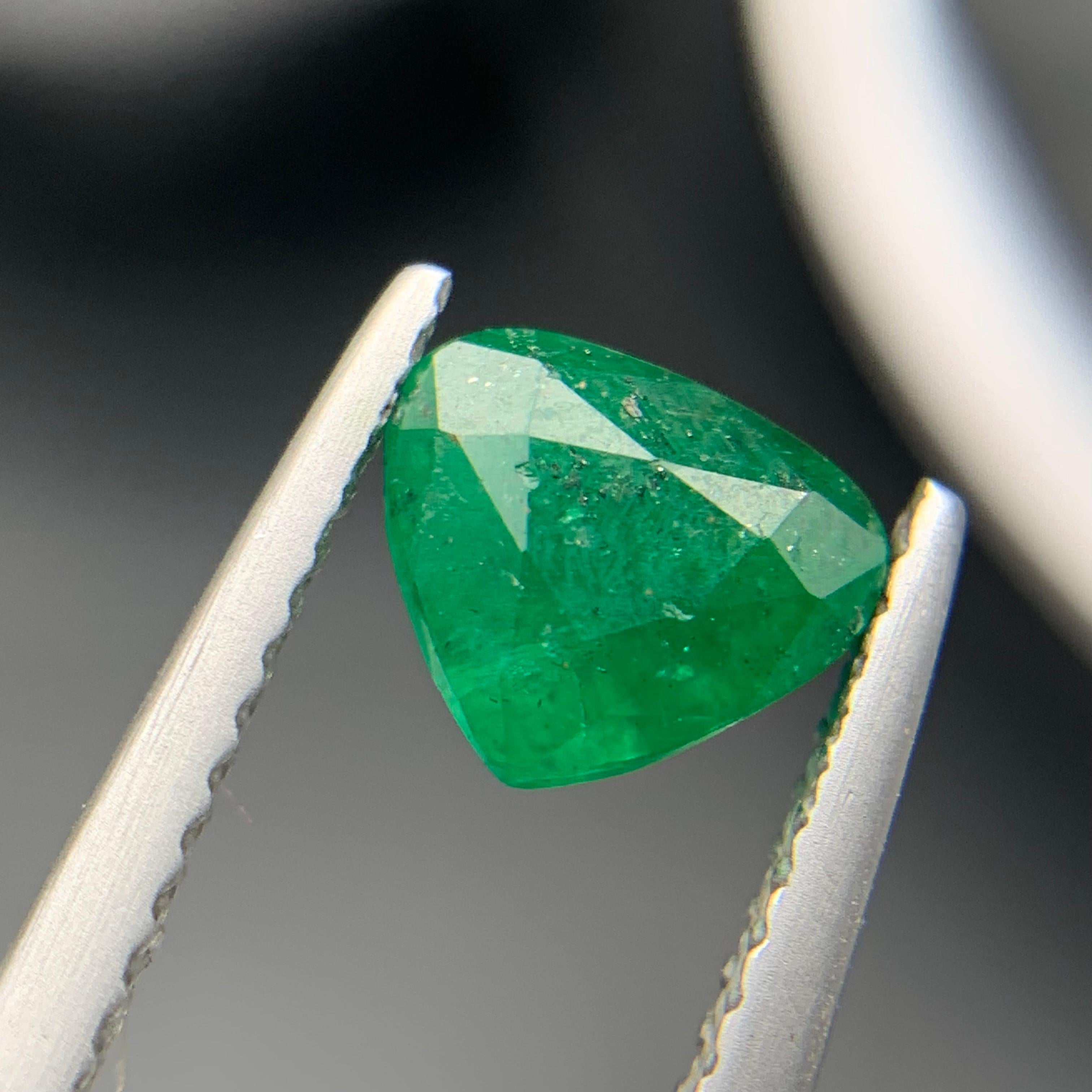 Green Natural Emerald Ring, Pendant Loose Gemstone 1.15Ct Pear Cut Jewelry Size 5