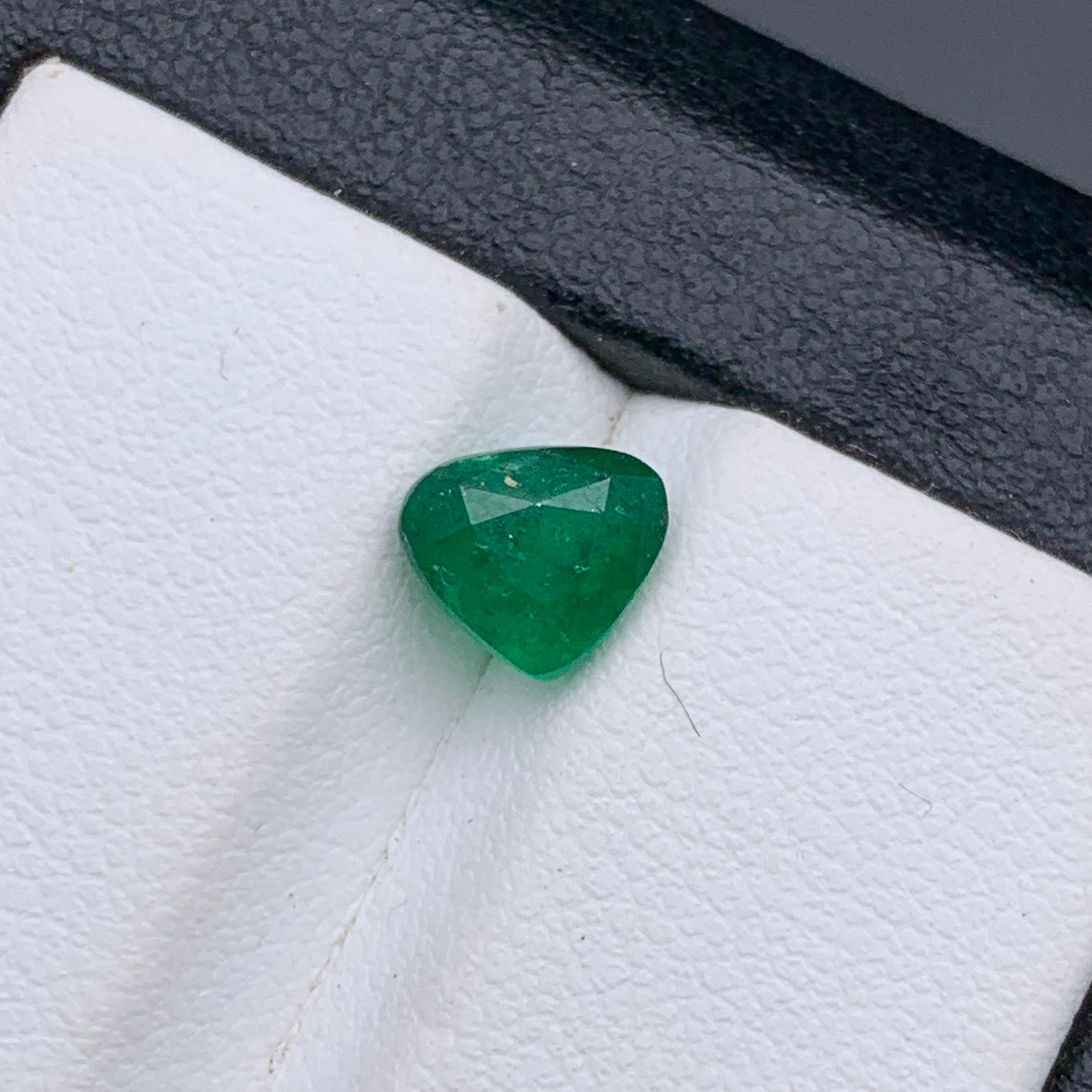 Green Natural Emerald Ring, Pendant Loose Gemstone 1.15Ct Pear Cut Jewelry Size 6